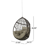 Noble House teardrop hanging chair with 8ft chain, indoor or outdoor hammock seat with teardrop shape and sturdy support.