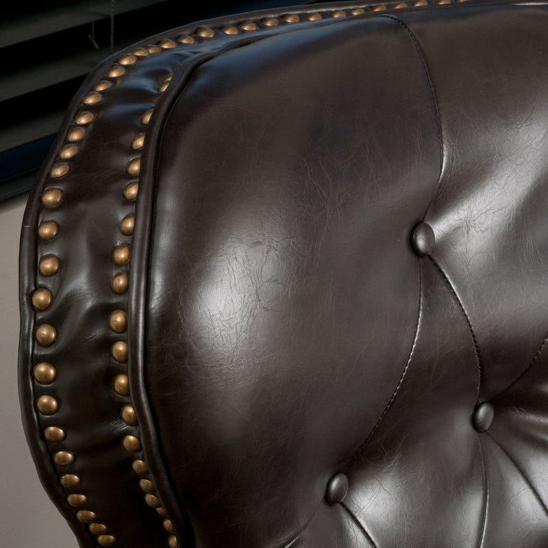 Contemporary Style Push Back Recliner With Button Tufted Stitching And Nailhead Trim - R&R Furniture Gallery (Fountain Valley, CA)
