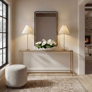 Mirror - Lightly Distressed Bronze With Gold Leaf Accents