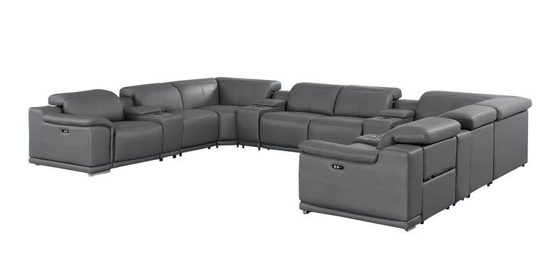 2679 - 12-Piece U-Shaped Power Reclining Sectional In Genuine Leather (4 Recliners)