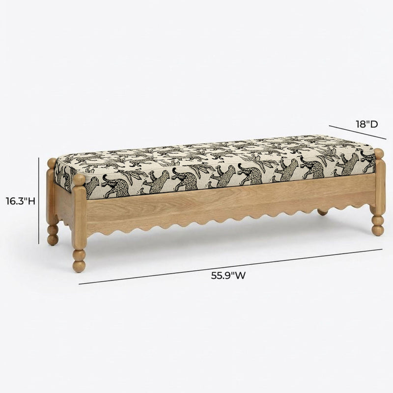 Thelma - Leopard Jacquard Bench
