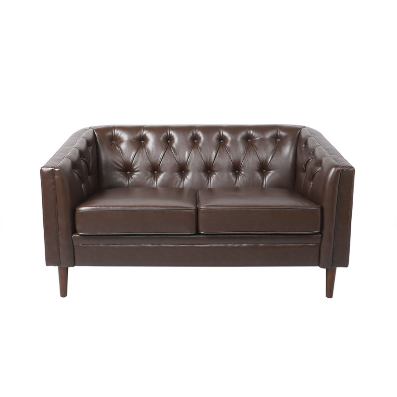 Sophisticated Loveseat With Diamond Stitched Detailing - R&R Furniture Gallery (Fountain Valley, CA)