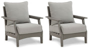 Visola - Lounge Chair w/Cushion (Set of 2) - Gray - R&R Furniture Gallery (Fountain Valley, CA)