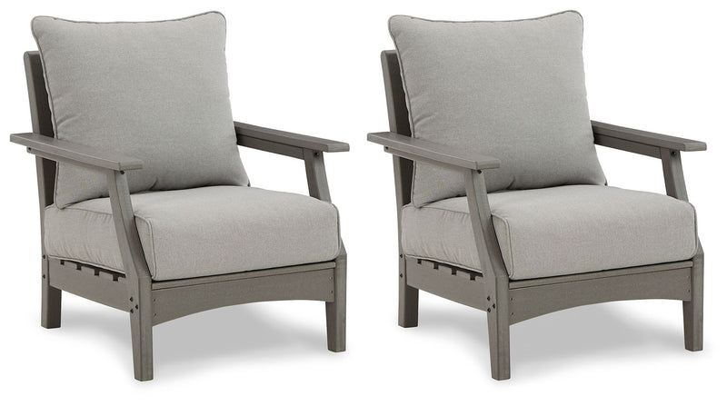 Visola - Lounge Chair w/Cushion (Set of 2) - Gray - R&R Furniture Gallery (Fountain Valley, CA)