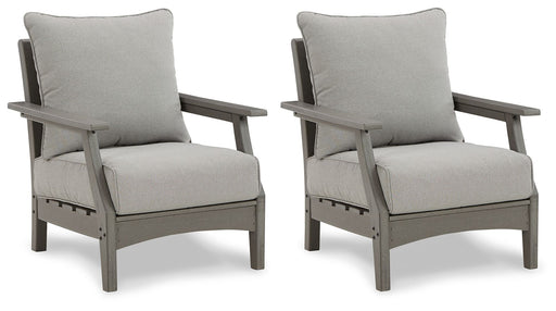 Visola - Lounge Chair w/Cushion (Set of 2) - Gray - R&R Furniture Gallery (Fountain Valley, CA)