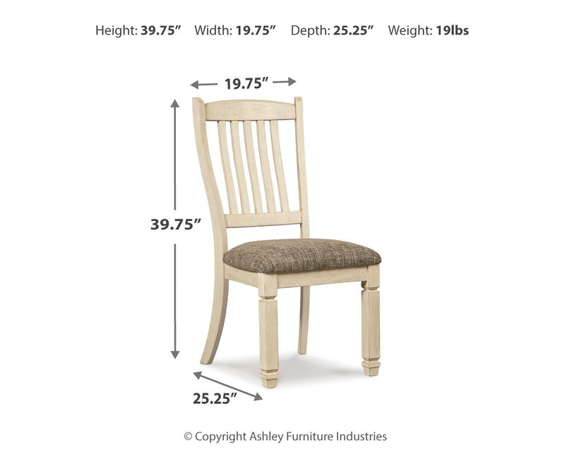 Bolanburg - Dining UPH Side Chair (Set of 2) - Rake Back - Brown / Beige - R&R Furniture Gallery (Fountain Valley, CA)