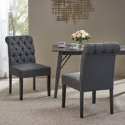 Broxton - Tuft Dining Rolltop Chairs With Button Tufted Backrest (Set of 2) - R&R Furniture Gallery (Fountain Valley, CA)