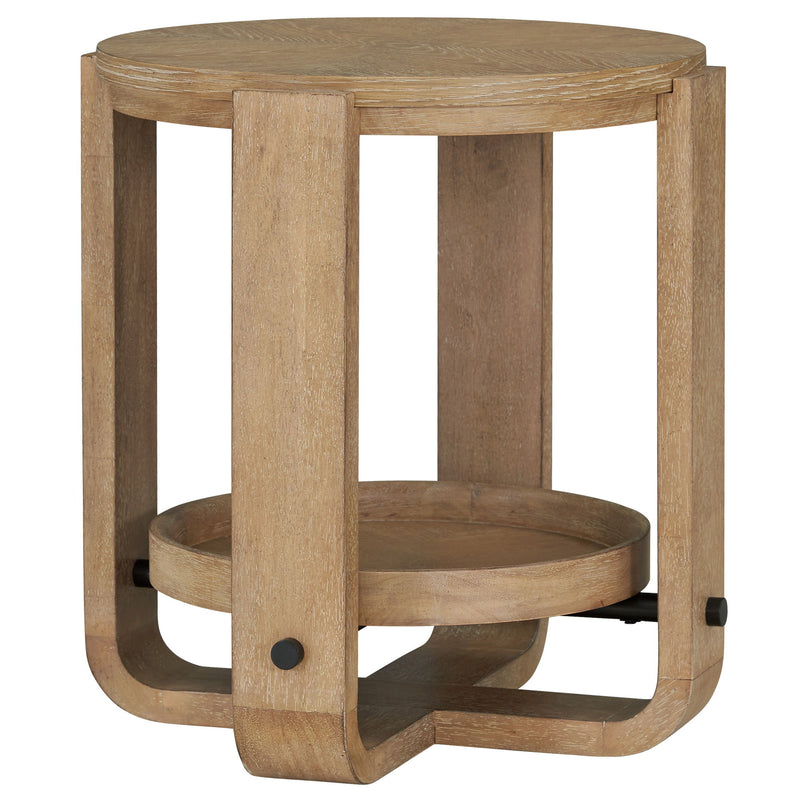 Escape - 3 Piece Occasional Table Set - Glazed Natural Oak / Black Metal Trim - R&R Furniture Gallery (Fountain Valley, CA)