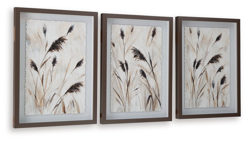Honslow - Wall Art Set (Set of 3) - Brown / Black / White - R&R Furniture Gallery (Fountain Valley, CA)