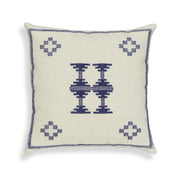 Aztec - Wool Square Accent Cushion - Cream / Indigo - R&R Furniture Gallery (Fountain Valley, CA)