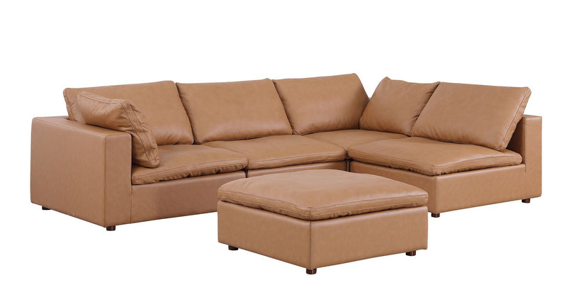 1100 - 5-Piece Right Arm Facing 3-Seat Sectional (Top-Grain Italian Leather)