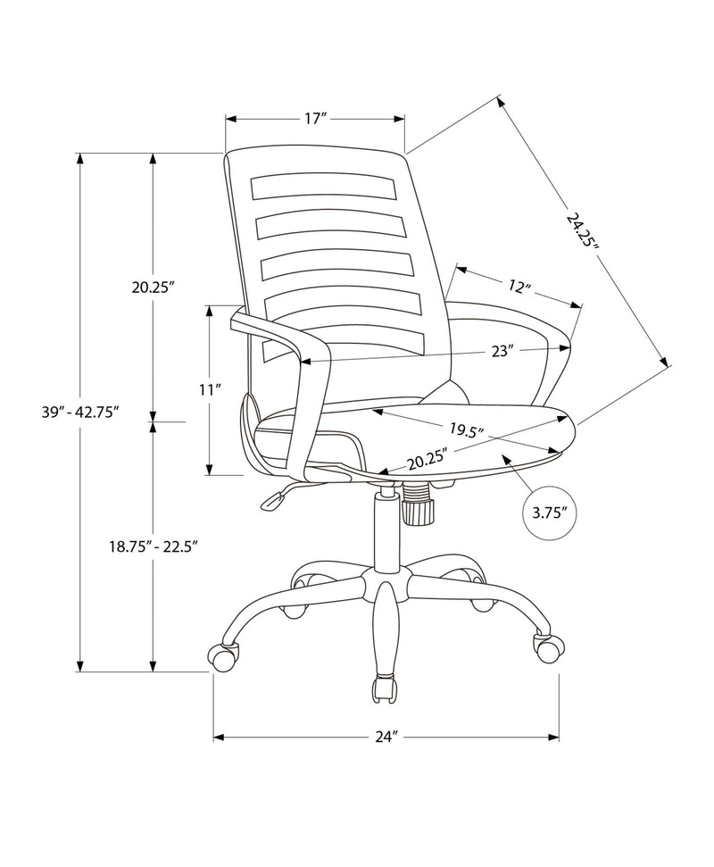 Office Chair, Adjustable Height, Swivel, Ergonomic, Armrests - R&R Furniture Gallery (Fountain Valley, CA)