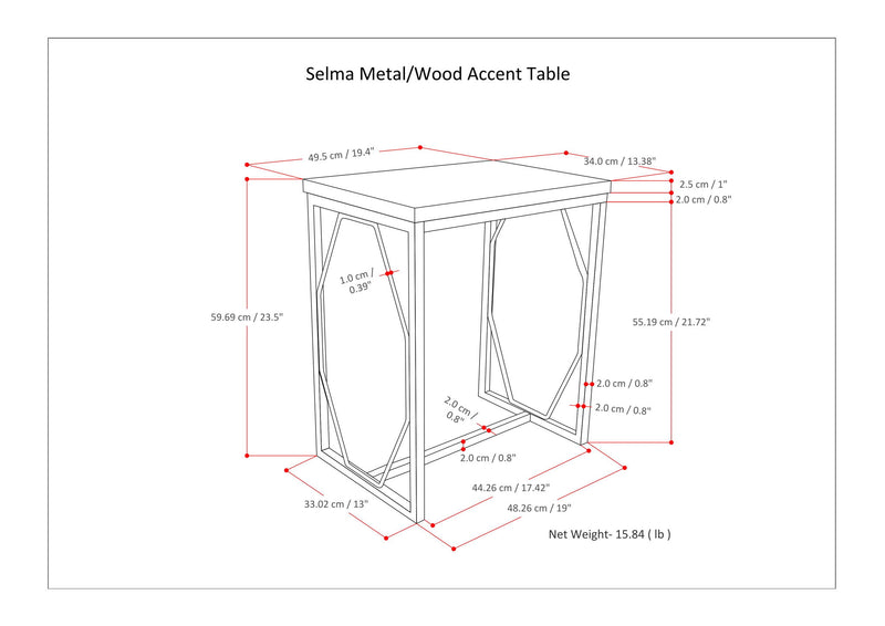 Selma - Handcrafted Metal And Wood Accent Table - R&R Furniture Gallery (Fountain Valley, CA)
