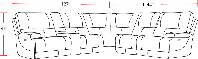 Whitman - Power Reclining Sectional - R&R Furniture Gallery (Fountain Valley, CA)