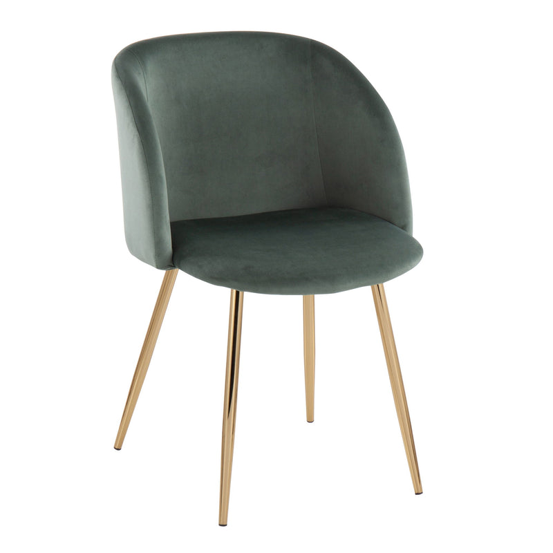 Set of two Lumi Source Fran contemporary elegant design chairs with sleek black upholstery and modern wooden legs.