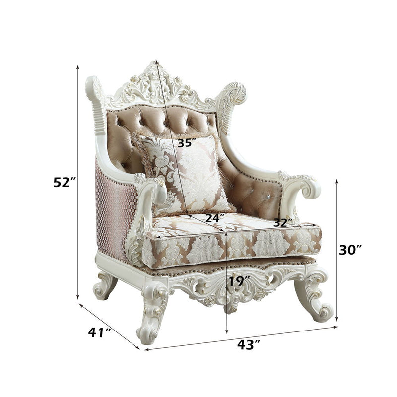 Vanaheim - Chair With Pillow - Fabric & Antique White - R&R Furniture Gallery (Fountain Valley, CA)