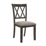 Claudia II - Side Chair (Set of 2) - Beige Fabric & Weathered Gray - R&R Furniture Gallery (Fountain Valley, CA)