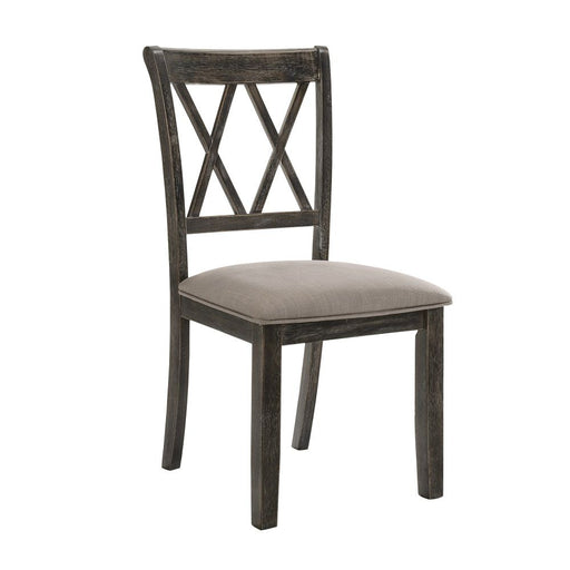 Claudia II - Side Chair (Set of 2) - Beige Fabric & Weathered Gray - R&R Furniture Gallery (Fountain Valley, CA)