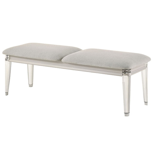 Laveda - Bench - Light Gray Boucle & Pearl White - R&R Furniture Gallery (Fountain Valley, CA)