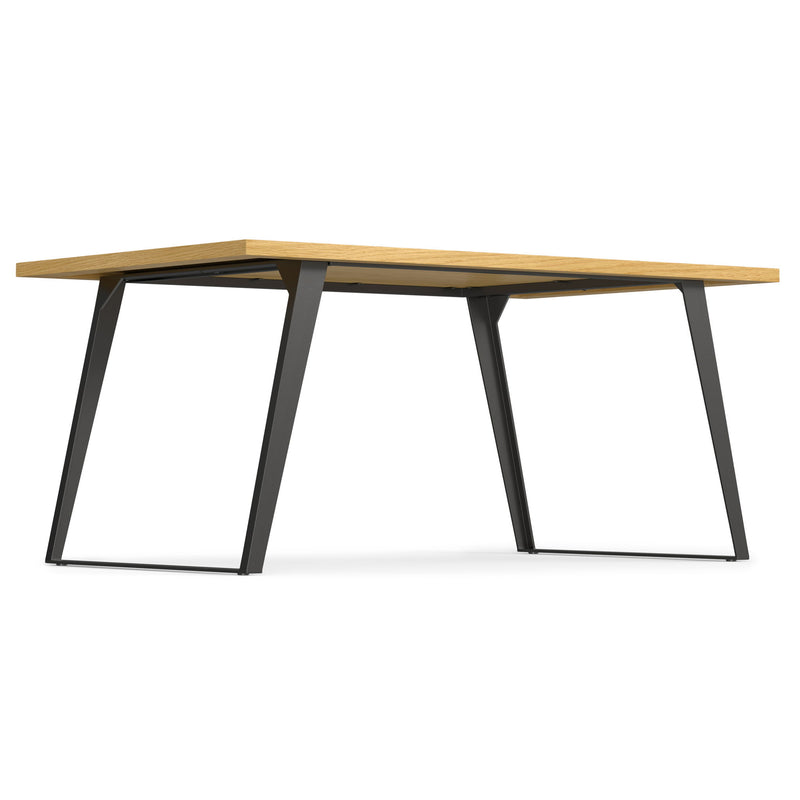 Simpli-Home Lowry handcrafted square dining table with wood finish, sturdy legs, and a modern design perfect for dining rooms.