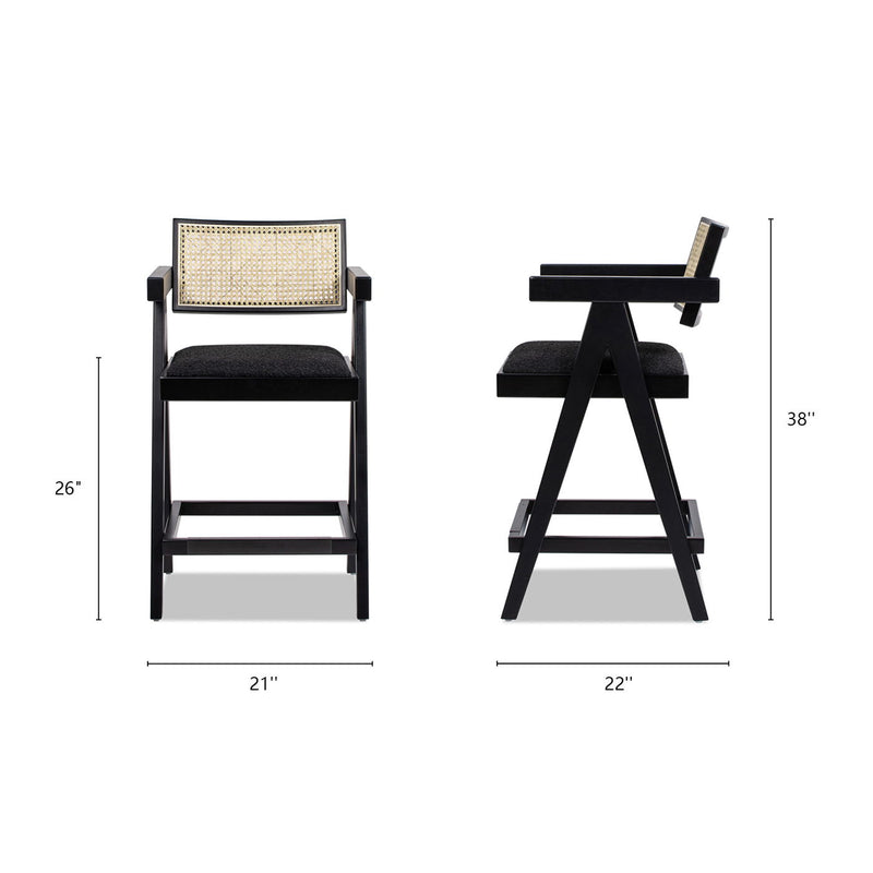 Milan - Modern Webbing Back Stool With Arms (Set of 3) - R&R Furniture Gallery (Fountain Valley, CA)