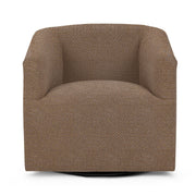 Classic Home Vernon swivel chair with a plush fabric seat, wooden base, and modern design, perfect for living rooms or offices.