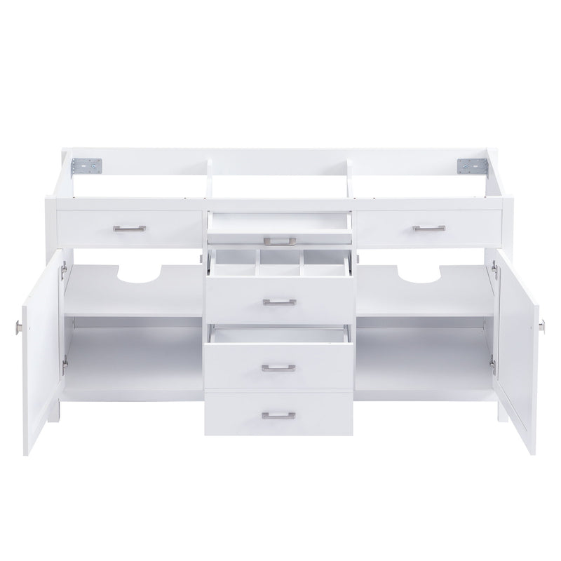 Bathroom Vanity Cabinet Only With Soft Closing Doors & Drawers, Adjustable Shelves - White