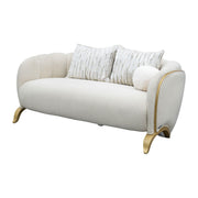 Scotts Square - Loveseat - Cornsilk / Light Champagne - R&R Furniture Gallery (Fountain Valley, CA)