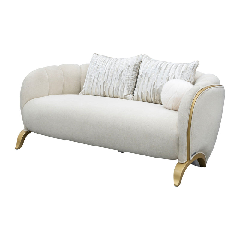 Scotts Square - Loveseat - Cornsilk / Light Champagne - R&R Furniture Gallery (Fountain Valley, CA)
