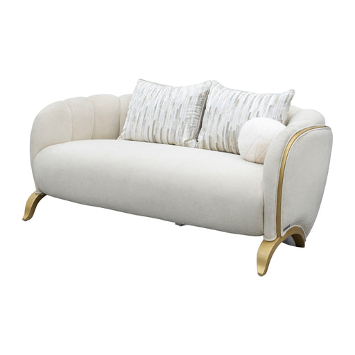 Scotts Square - Loveseat - Cornsilk / Light Champagne - R&R Furniture Gallery (Fountain Valley, CA)