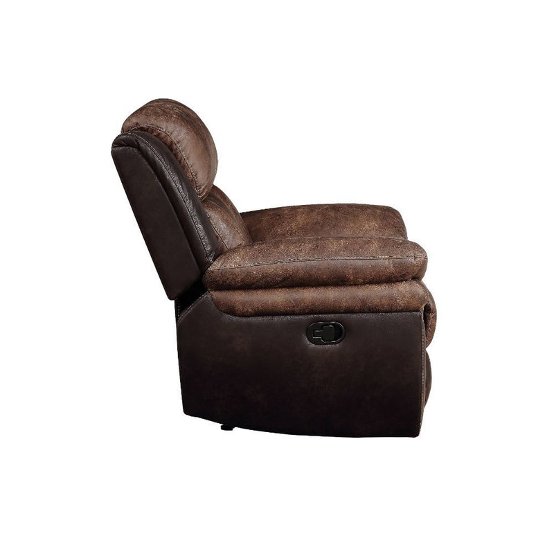 Jaylen - Motion Recliner - Toffee & Espresso Polished Microfiber - R&R Furniture Gallery (Fountain Valley, CA)