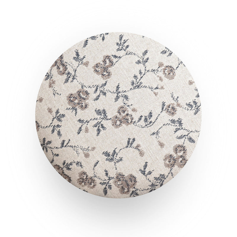 Jaine - Floral Jacquard Ottoman - Beige