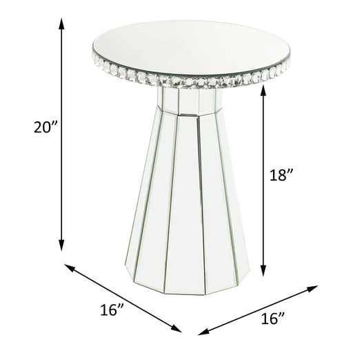 Lotus - 20" Accent Table - Mirrored, Faux Ice Cube Crystals - R&R Furniture Gallery (Fountain Valley, CA)