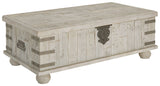 Carynhurst - Lift Top Cocktail Table - White Wash Gray - R&R Furniture Gallery (Fountain Valley, CA)