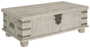Carynhurst - Lift Top Cocktail Table - White Wash Gray - R&R Furniture Gallery (Fountain Valley, CA)