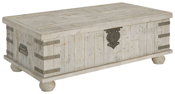 Carynhurst - Lift Top Cocktail Table - White Wash Gray