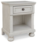 Robbinsdale - One Drawer Night Stand - Antique White - R&R Furniture Gallery (Fountain Valley, CA)