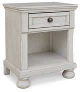Robbinsdale - One Drawer Night Stand - Antique White - R&R Furniture Gallery (Fountain Valley, CA)