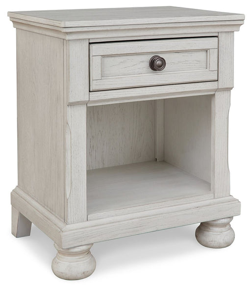 Robbinsdale - One Drawer Night Stand - Antique White - R&R Furniture Gallery (Fountain Valley, CA)