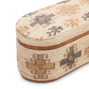 Olivier - Cotton Oval Storage Ottoman - Beige - R&R Furniture Gallery (Fountain Valley, CA)