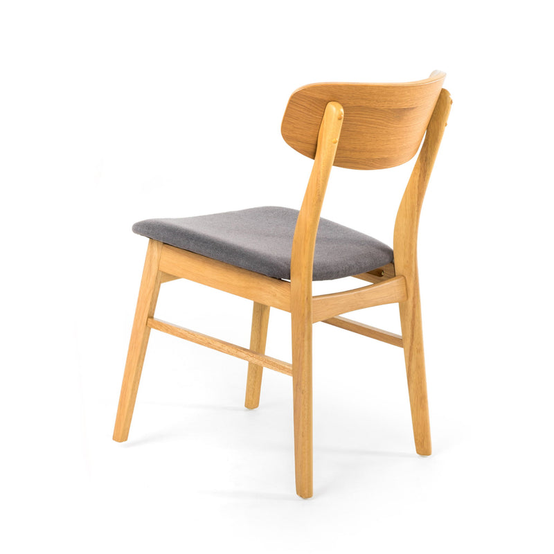 Set of 2 Noble House dining chairs with cushioned seats and wood frames, showcasing elegant design and sturdy construction.