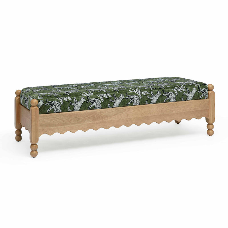 Thelma - Leopard Jacquard Bench - R&R Furniture Gallery (Fountain Valley, CA)