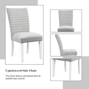 Elizaveta - Side Chair (Set of 2) - Gray Velvet &White High Gloss - R&R Furniture Gallery (Fountain Valley, CA)