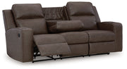 Lavenhorne - Rec Sofa W/Drop Down Table - Granite - R&R Furniture Gallery (Fountain Valley, CA)