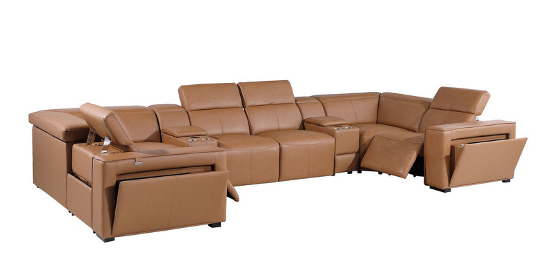 1224 - 8-Piece U-Shaped Sectional Sofa In With 2 Power Recliners & Power Headrests