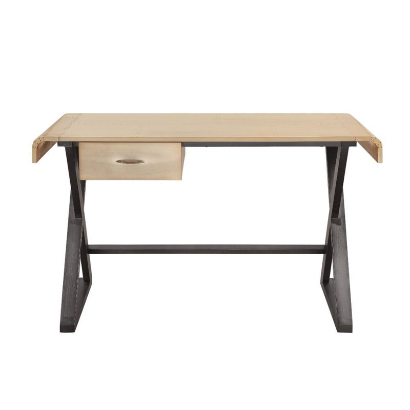 Danton - Executive Writing Desk - Gold Aluminum - R&R Furniture Gallery (Fountain Valley, CA)