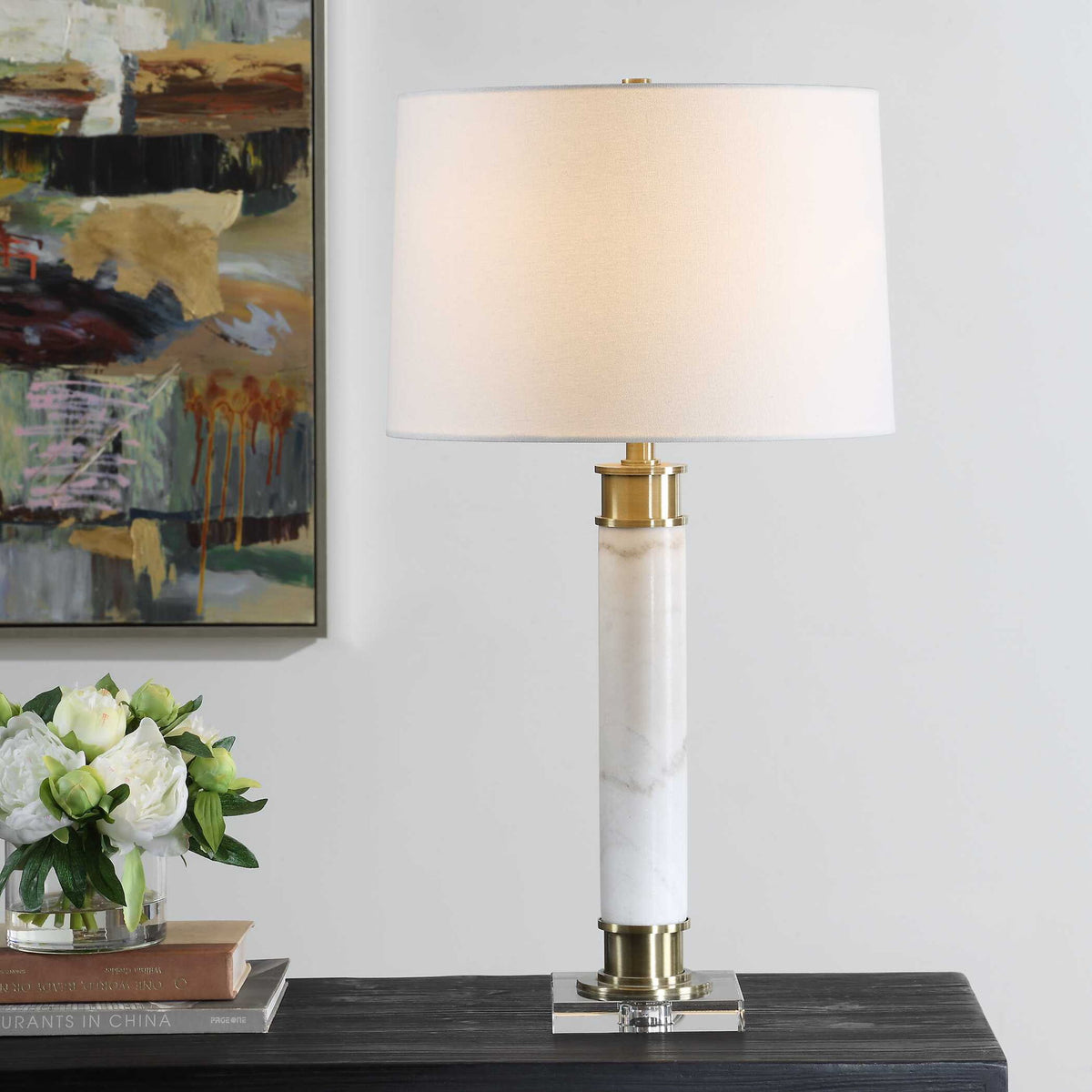 Plinth - White Marble Table Lamp