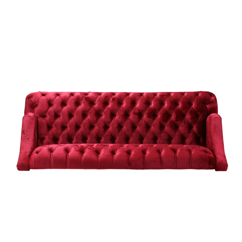 Comfy 3 Seat Sofa With Wooden Legs, For Living Room And Study - R&R Furniture Gallery (Fountain Valley, CA)