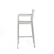 Outdoor Aluminum Rust Proof Barstools (Set of 2) - Silver - R&R Furniture Gallery (Fountain Valley, CA)