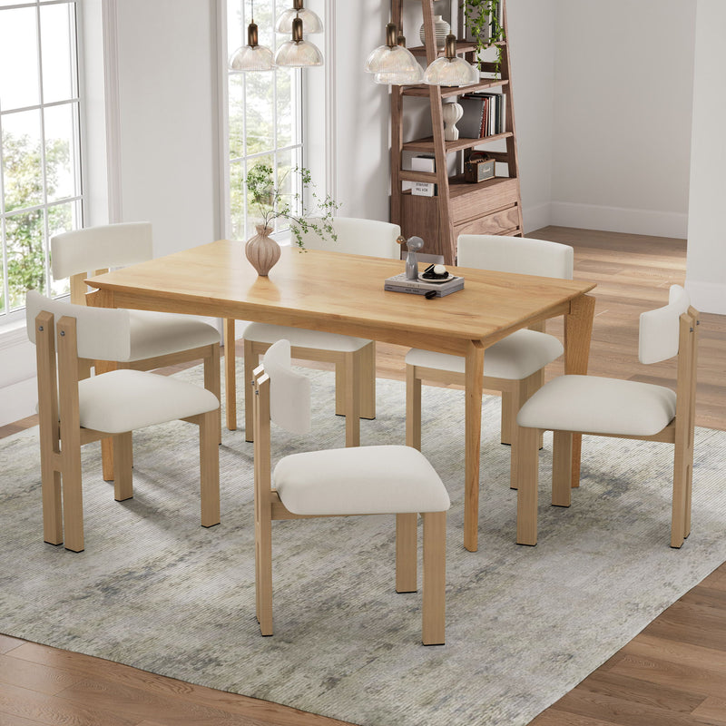 7 Piece Dining Set With Upholstered Armless Chairs And Table - R&R Furniture Gallery (Fountain Valley, CA)